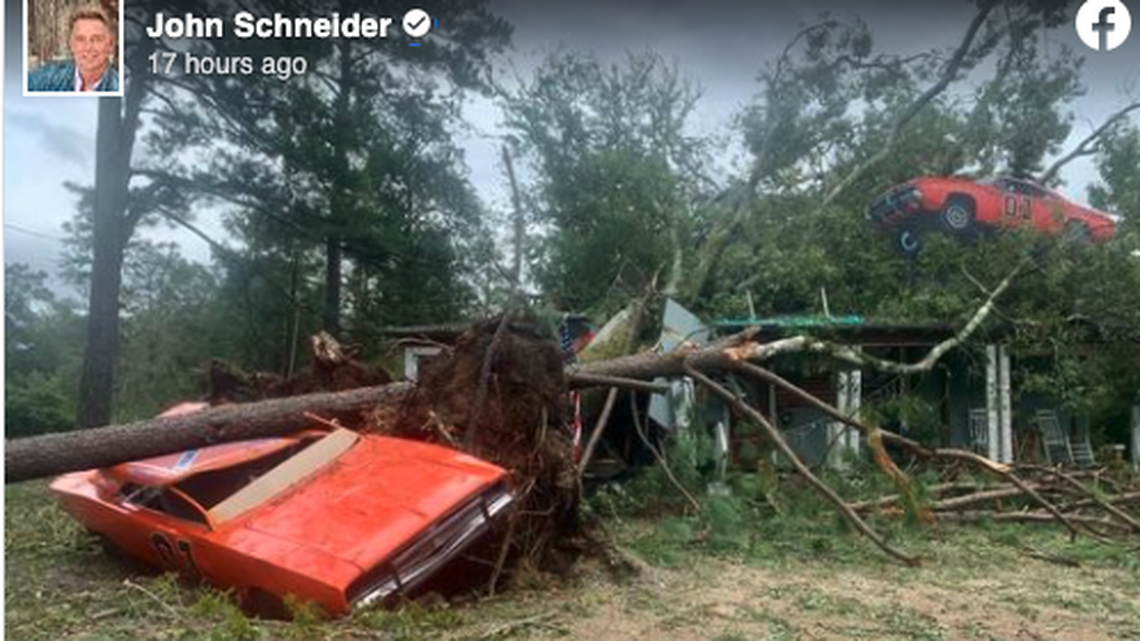 John Schneider’s home and a “Dukes of Hazzard” car was hit when Hurricane Ida passed through Louisiana Sunday.