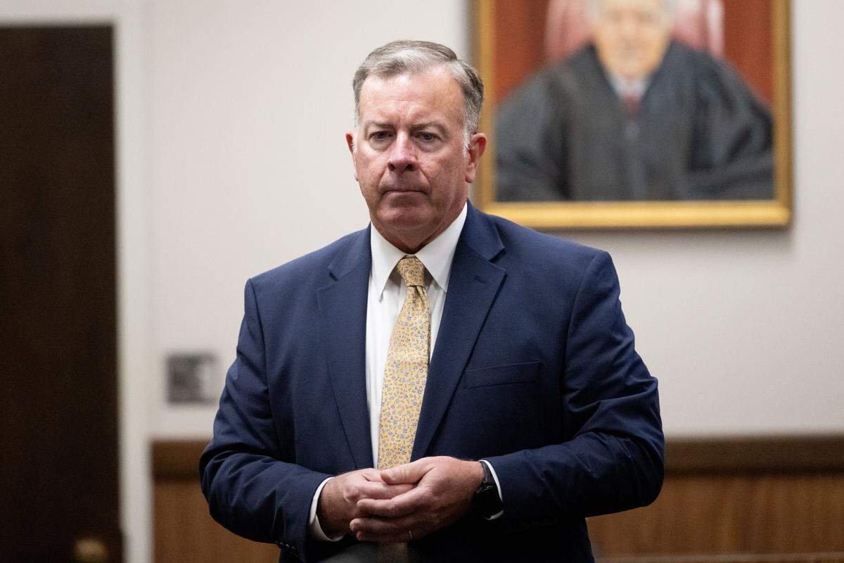 Logan D’Elena’s attorney John Weber during a testimony hearing at Harrison County Circuit Court on Tuesday.