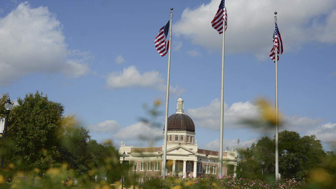 Courtesy MARY ALICE WEEKS 
 On October 28, 2015, University of Southern Mississippi President Rodney Bennet ordered the state and universities flags to be lowered and replaced with American flags half an hour before a demonstration in opposition to the state flag was scheduled to take place on campus. President Bennett said in a email to students and faculty that he looks "forward to a time when this debate is resolved and USM raises a state flag that unites us."