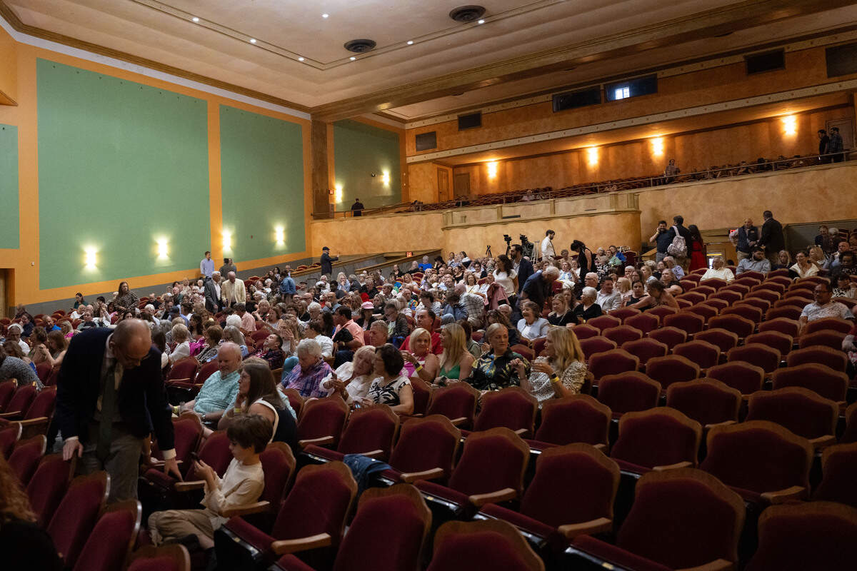 People fill into the main auditorium during a grand opening celebration at the Saenger Theatre in Biloxi on Saturday, June 6, 2026.