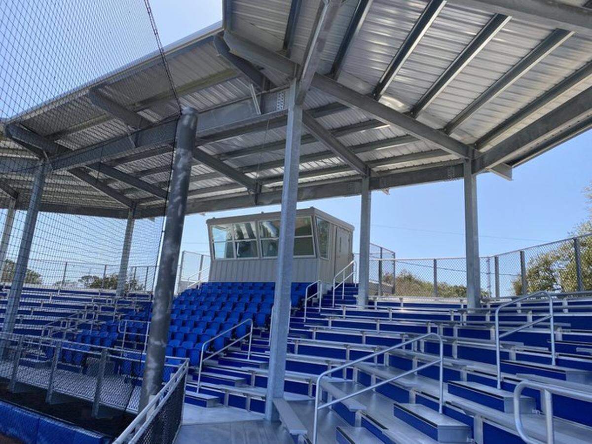 The new grandstands at the Gulfport High School baseball stadium