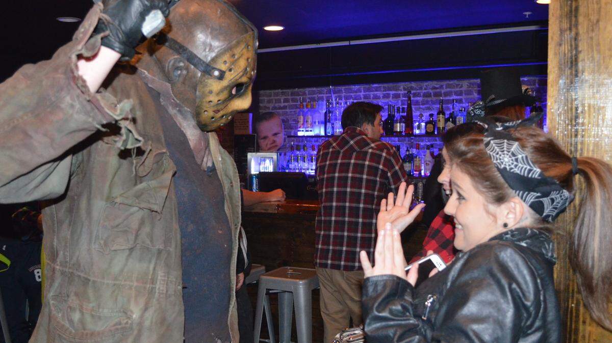 GENE COLEMAN/SPECIAL TO THE SUN HERALD/FILECosplay character Jason Voorhees has fun with Magan Ladner and Devin Day at the 2014 Fear Fete Dead Carpet Gala at Kress Live in Biloxi.