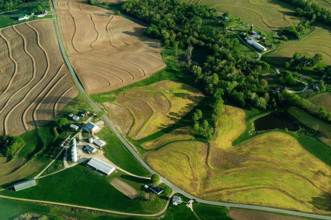 Farmland is seen during a Lighthawk flight on April 24 in Missouri.