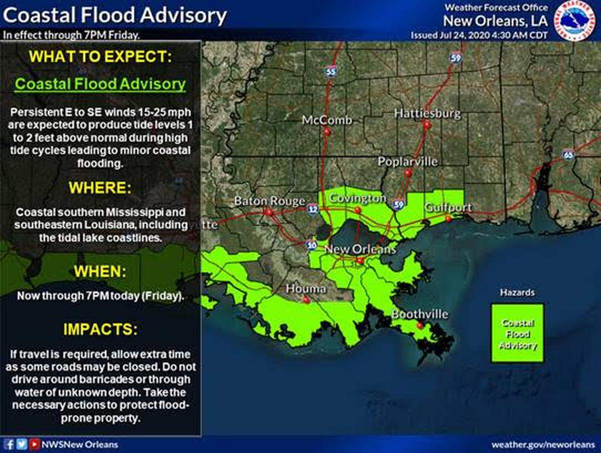 Tropical Storm Hanna developed overnight and is forecast to dump 4-8” of rain on the Gulf Coast, including portions of southern Mississippi and Louisiana. 