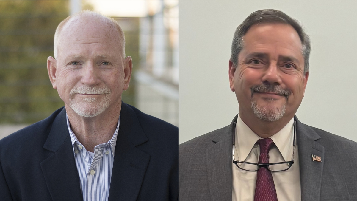 Incumbent Mayor Mike Favre, left, and Councilman-At-Large Gary Knoblock, right, are running for mayor of Bay St. Louis. Voters will elect the city’s next mayor in the April 1 primary because both candidates are running as Republicans.