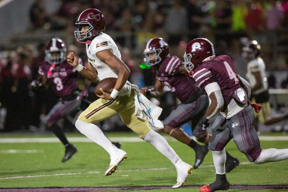 George County’s Deuce Knight runs the ball during a game between George County and Picayune at Lee-Triplett Stadium in Picayune on Friday, Nov. 1, 2024.