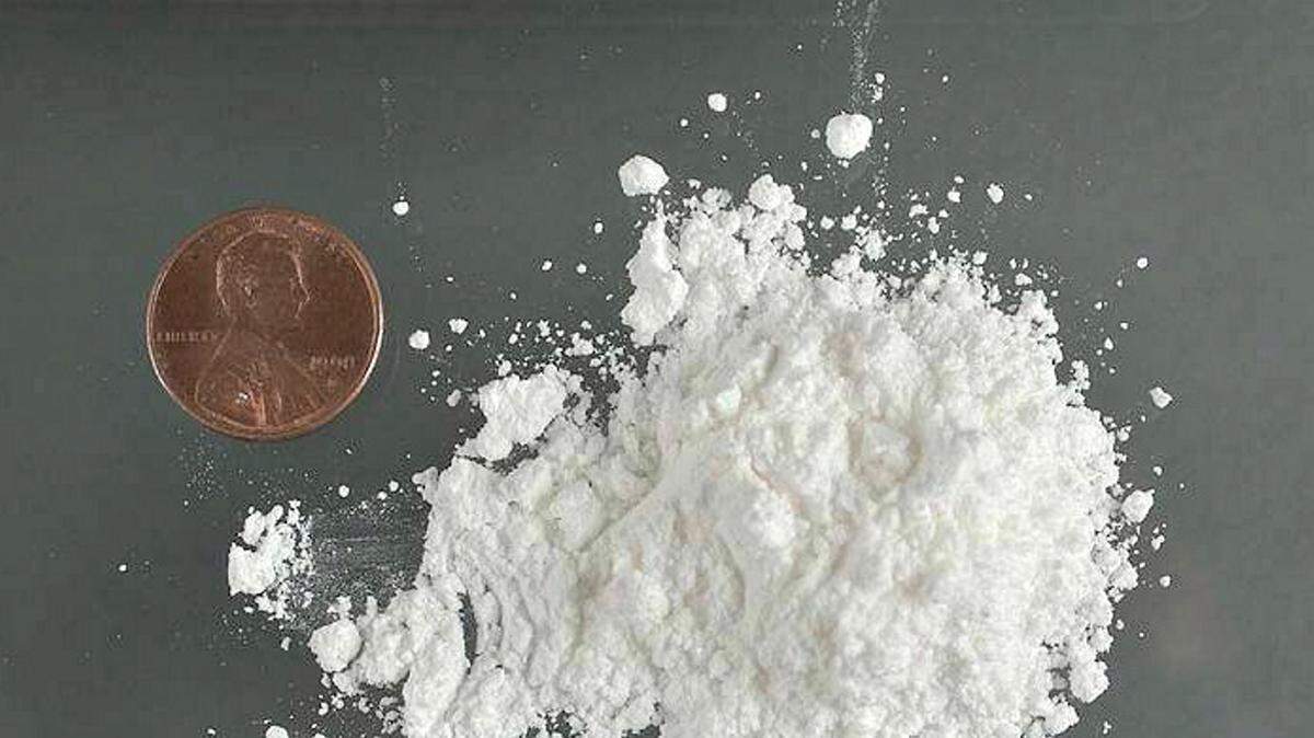DRUG ENFORCEMENT ADMINISTRATION 
 A penny and a ruler are shown in comparison to powdered cocaine, also known as cocaine hydrochloride.