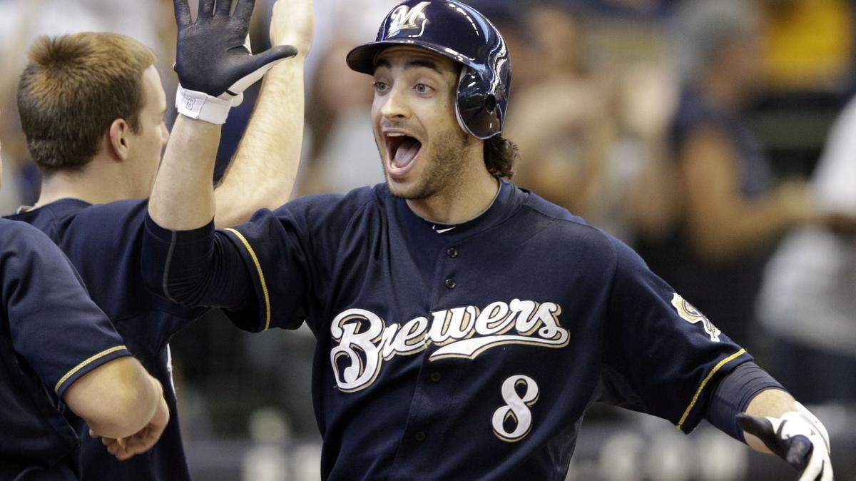 DAVID J. PHILLIP/ASSOCIATED PRESS 
 Veteran outfielder Ryan Bruan is the biggest star on the Milwaukee Brewers.