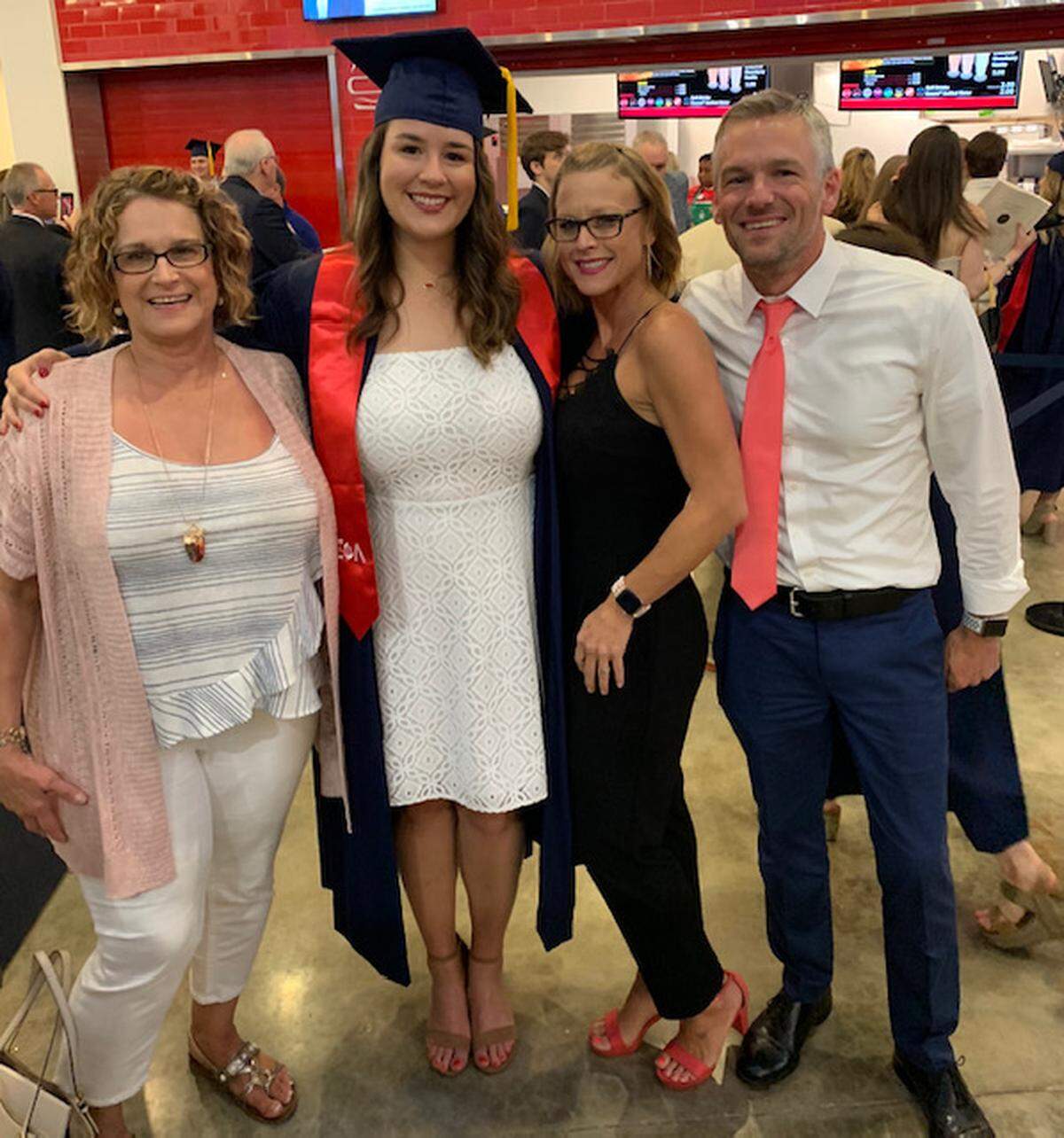 Registered nurse Elaine McRae, left attends daughter Monica Erwin’s graduation from the University of Mississippi in the spring of 2019. Daughter Allyson Nulta and her husband, Mike Nulta, also were there. Before McRae passed away, Monica earned her license as a registered nurse, following her mother’s footsteps.