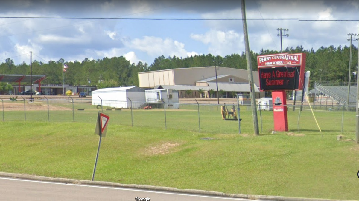 The missing girl was found walking across the road from Perry Central High School in New Augusta, Mississippi, the sheriff’s office says.