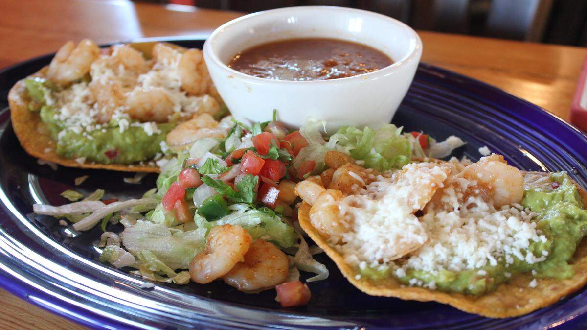 JULIAN BRUNT/SPECIAL TO THE SUN HERALDShrimp Tostadas are an adventure in Tex-Mex.