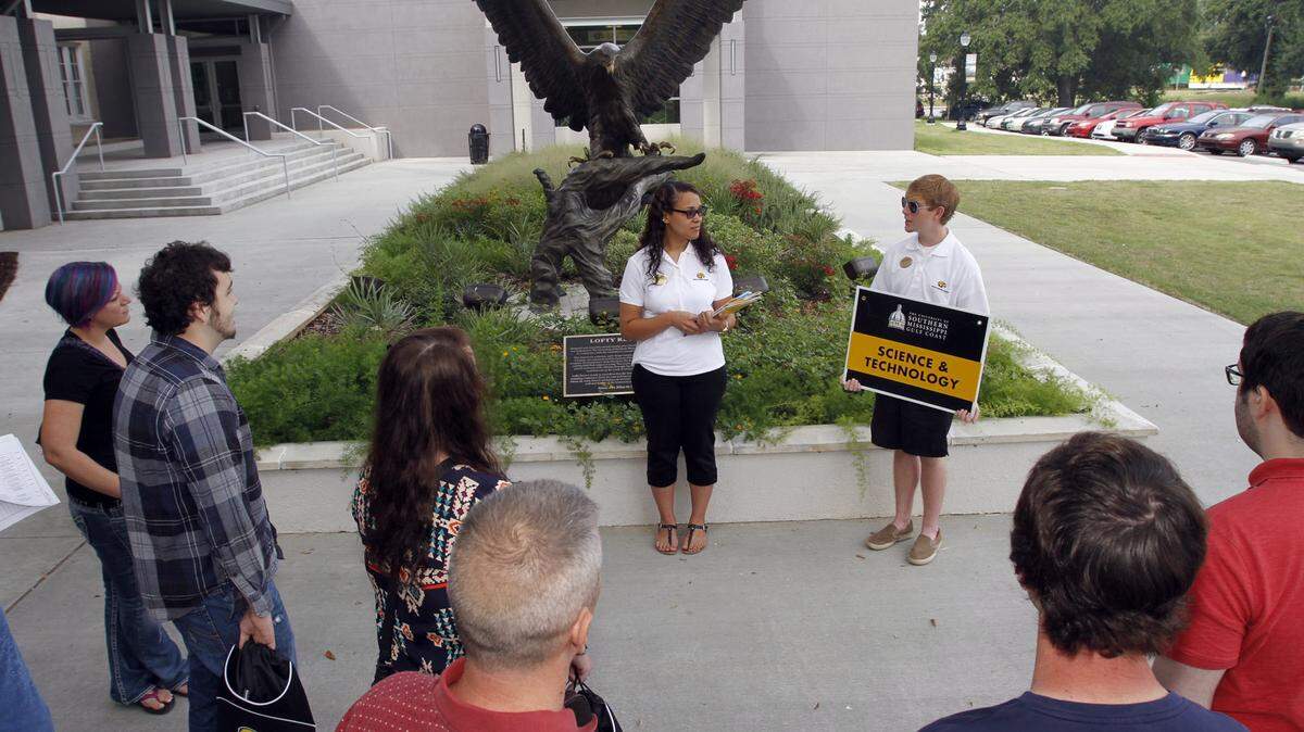TIM ISBELL/SUN HERALD/FILEBianca Stewart and Christopher Griffin, both of Gulfport, give an orientation tour of the University of Southern Mississippi Gulf Park campus in Long Beach in 2000. The university's administration has decided it's the right time to examine the feasibility of adding housing on campus.