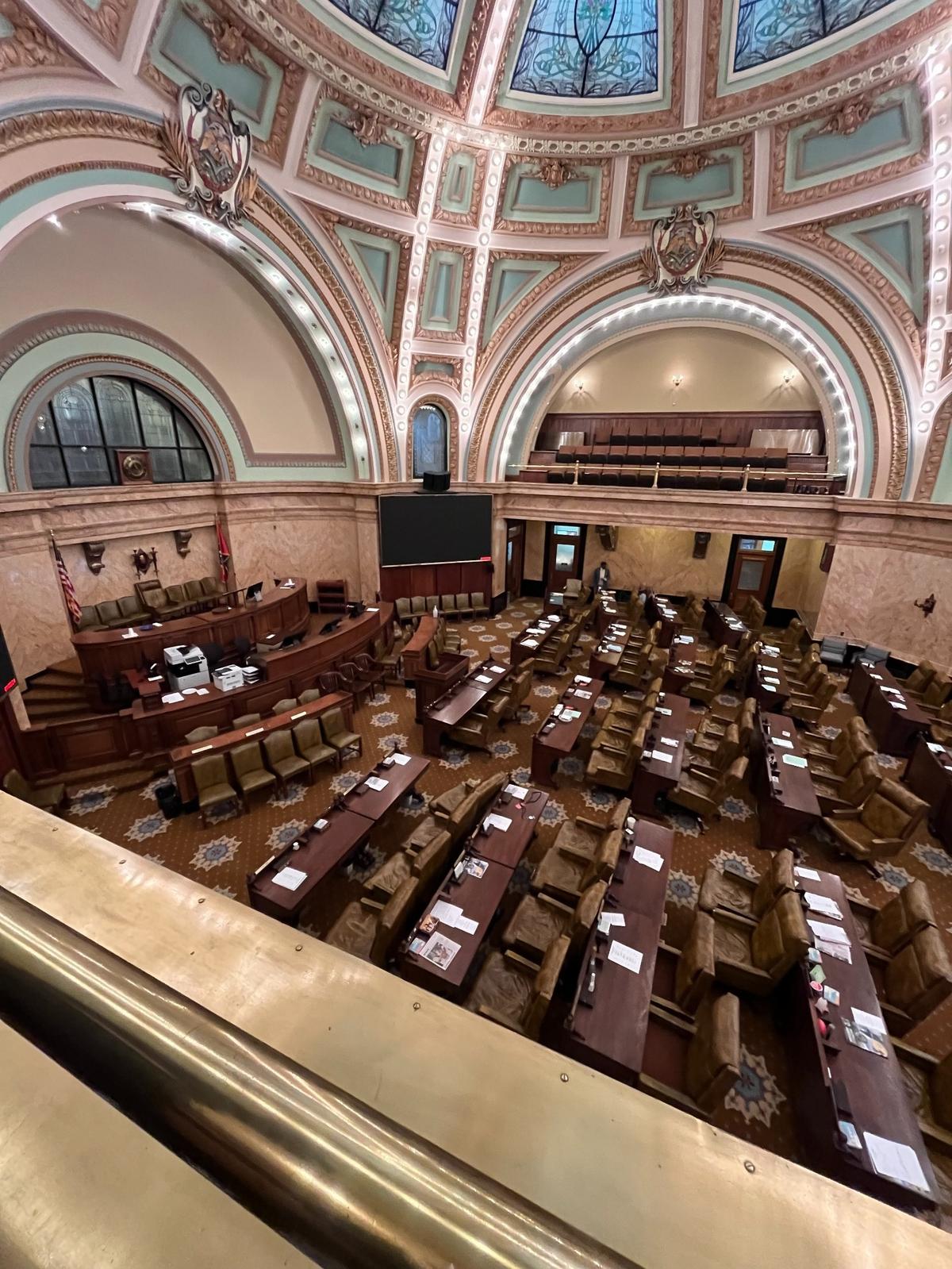 The Mississippi House of Representatives, at the State Capitol in Jackson.