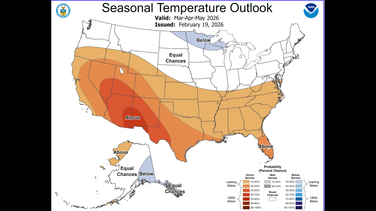 Warmer-than-average temperatures are predicted this spring for much of the U.S., including Mississippi, according to weather experts.
