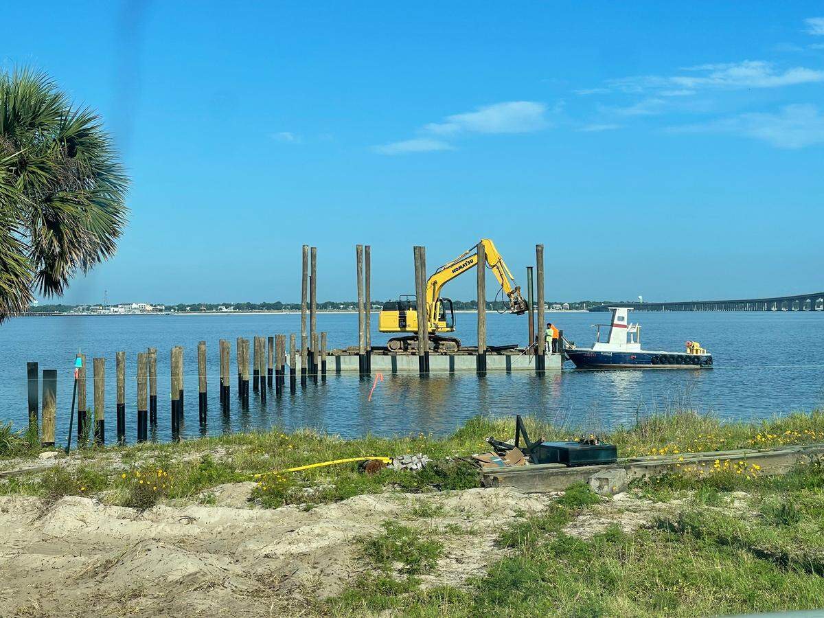 Work has started on Blind Tiger Beach marina and restaurant, and the first commercial project at Henderson Point since Hurricane Katrina.