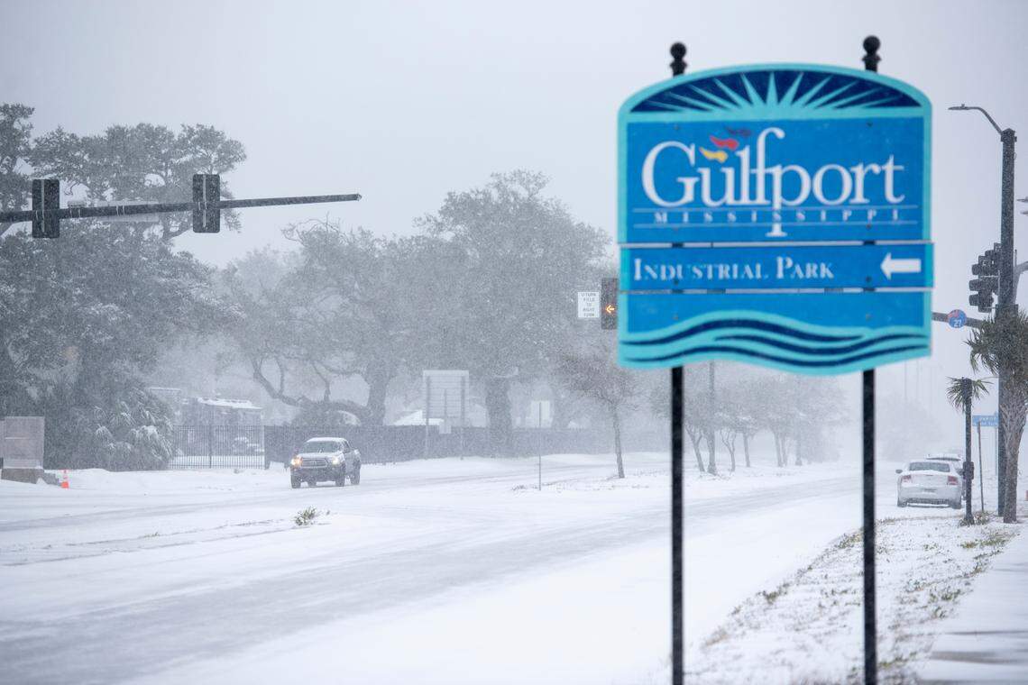 Scenes from the winter storm Jan. 21, 2025, in Gulfport.