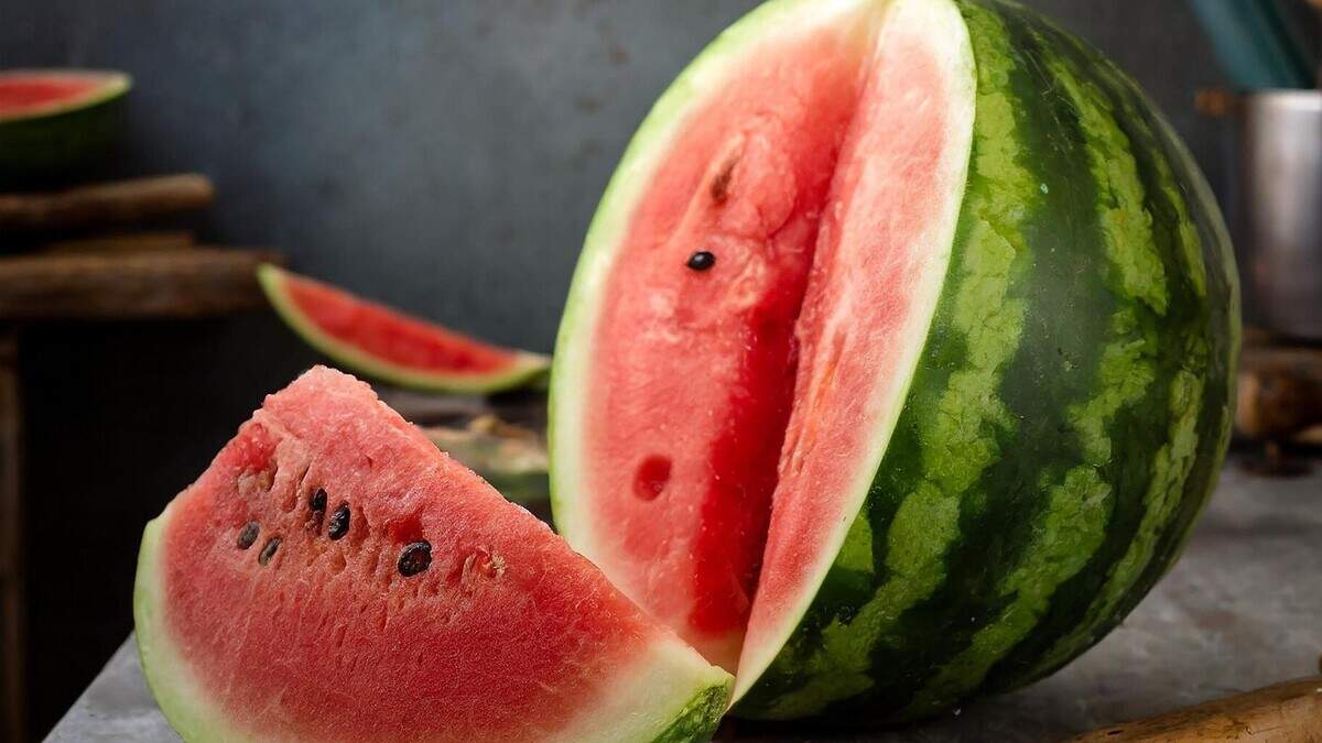Nothing says summer like a good slice of watermelon, and it weighs in at less than 100 calories. The estimate for America farm production of watermelon is 3.7 billion pounds each year.