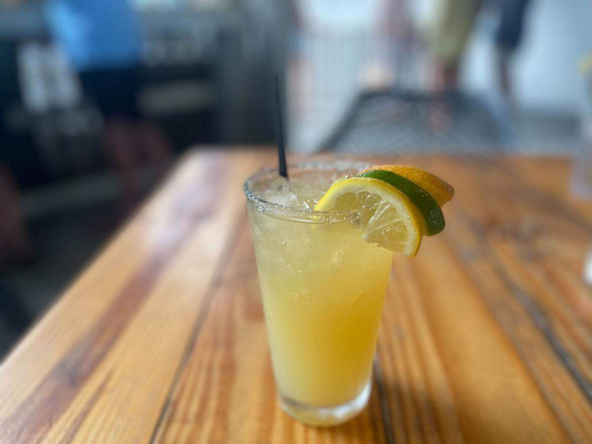 The Nectar of the Gods margarita at Bacchus on the Beach in Pass Christian, Mississippi.