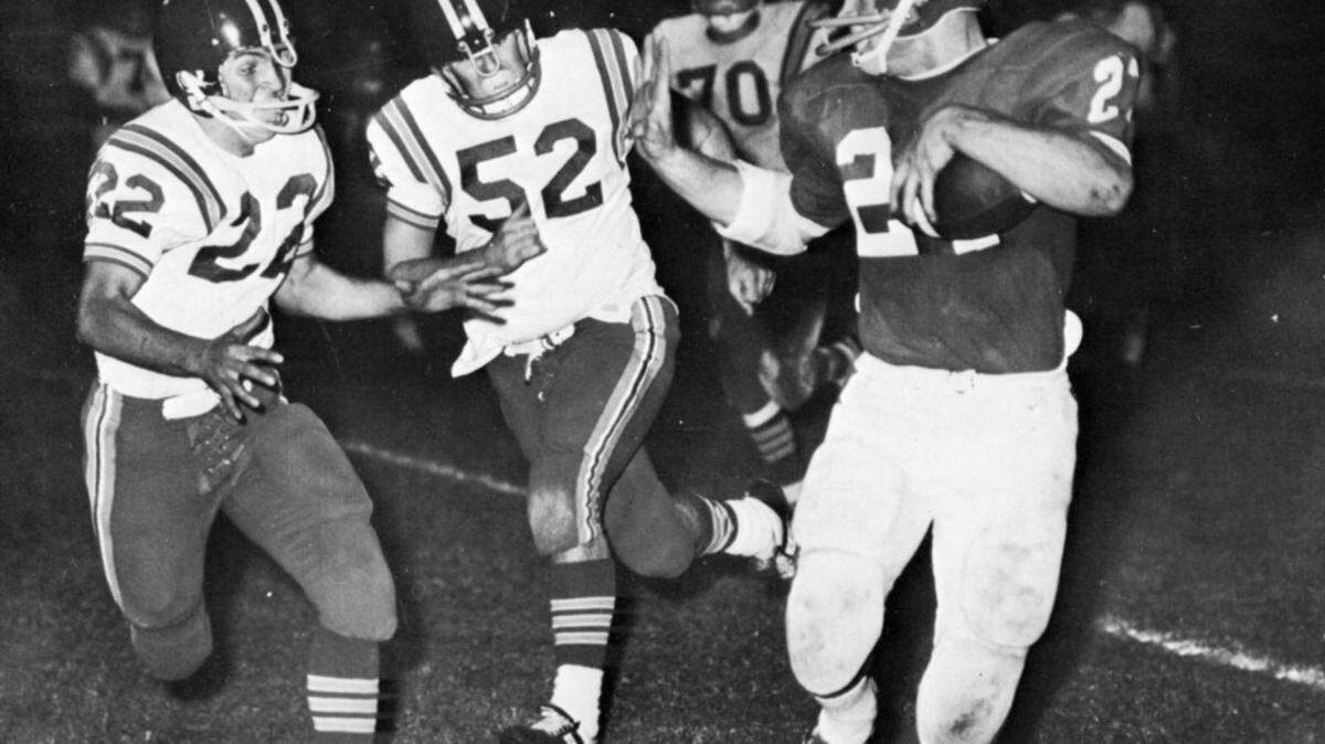 INDIAN ECHO YEARBOOK/1968 
 Biloxi running back Arthur Cantrelle, who later played at LSU, carries the ball against East Ascension, La. Cantrelle was named as the Big Eight Conference MVP as Biloxi finished as state runner-up to Meridian.