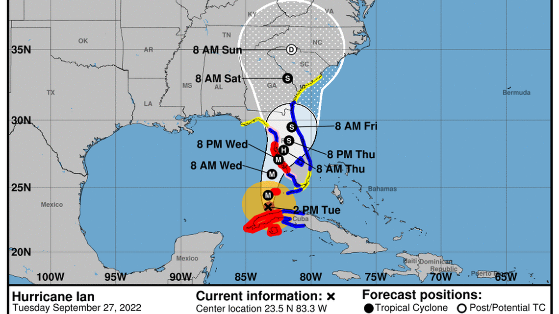 Jim Cantore is in Florida and warns of billions in damage from Ian, now a Cat 3 hurricane