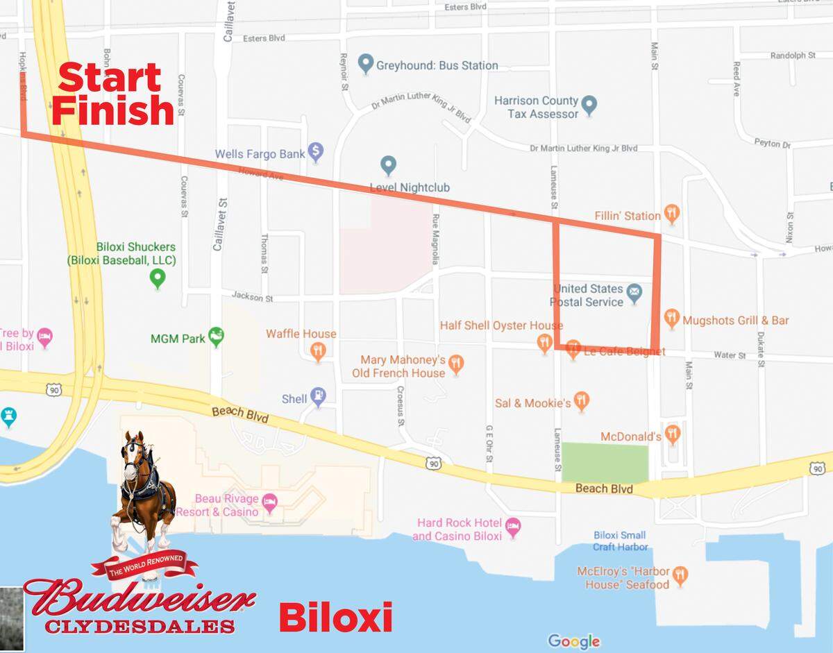2020 parade route for the Budweiser Clydesdales