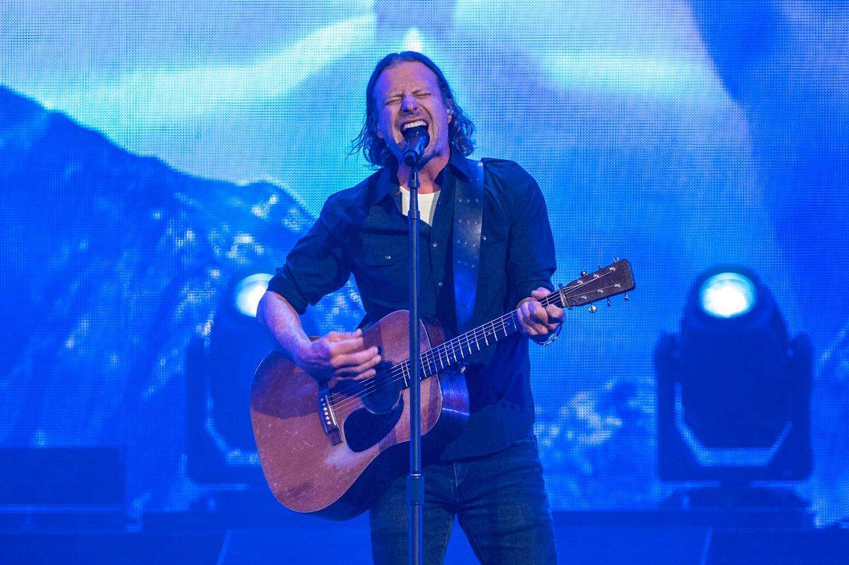 Dierks Bentley performs the song ‘I Hold On’ during his 2024 concert at T-Mobile Center in Kansas City. He’ll be playing Biloxi on his 2025 summer tour.