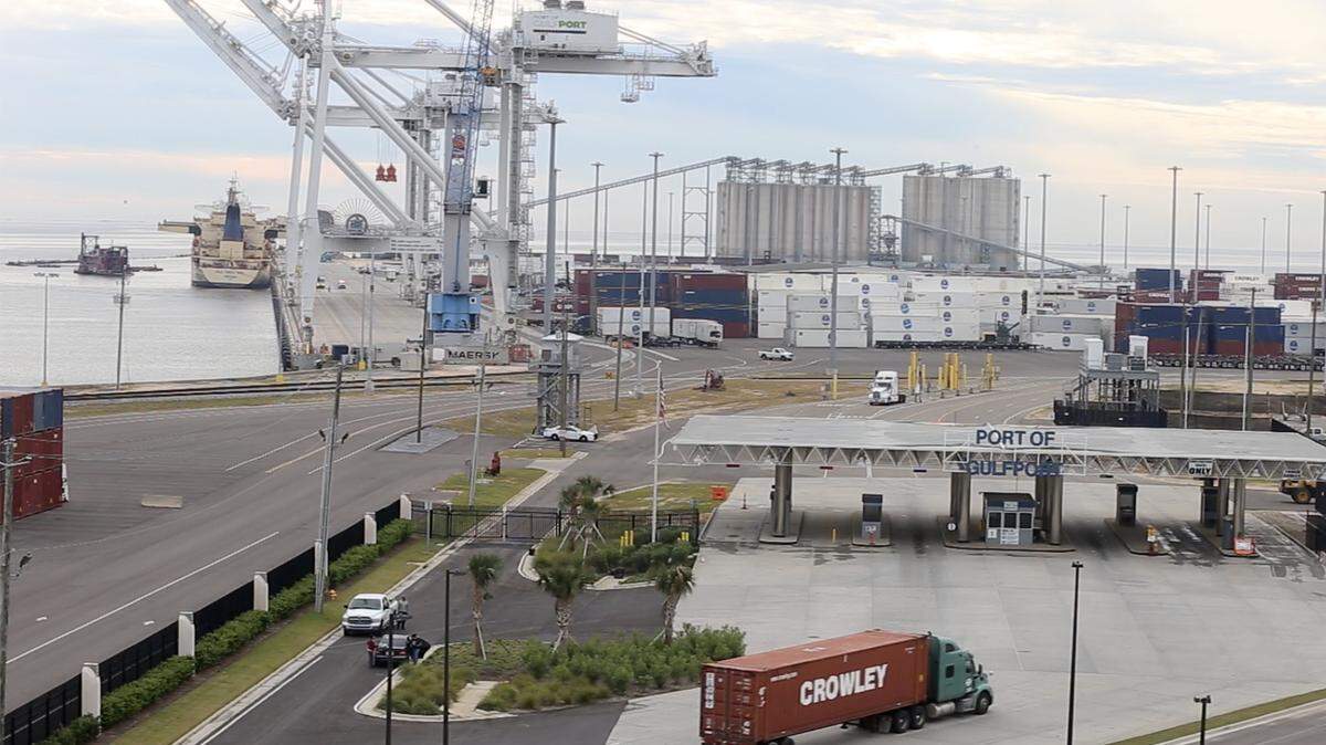 Work on phase one of the expansion of the West Pier at the Port of Gulfport is complete and a ribbon cutting and public tours are scheduled for Dec. 1. Photo: Monday, Nov. 19, 2018.