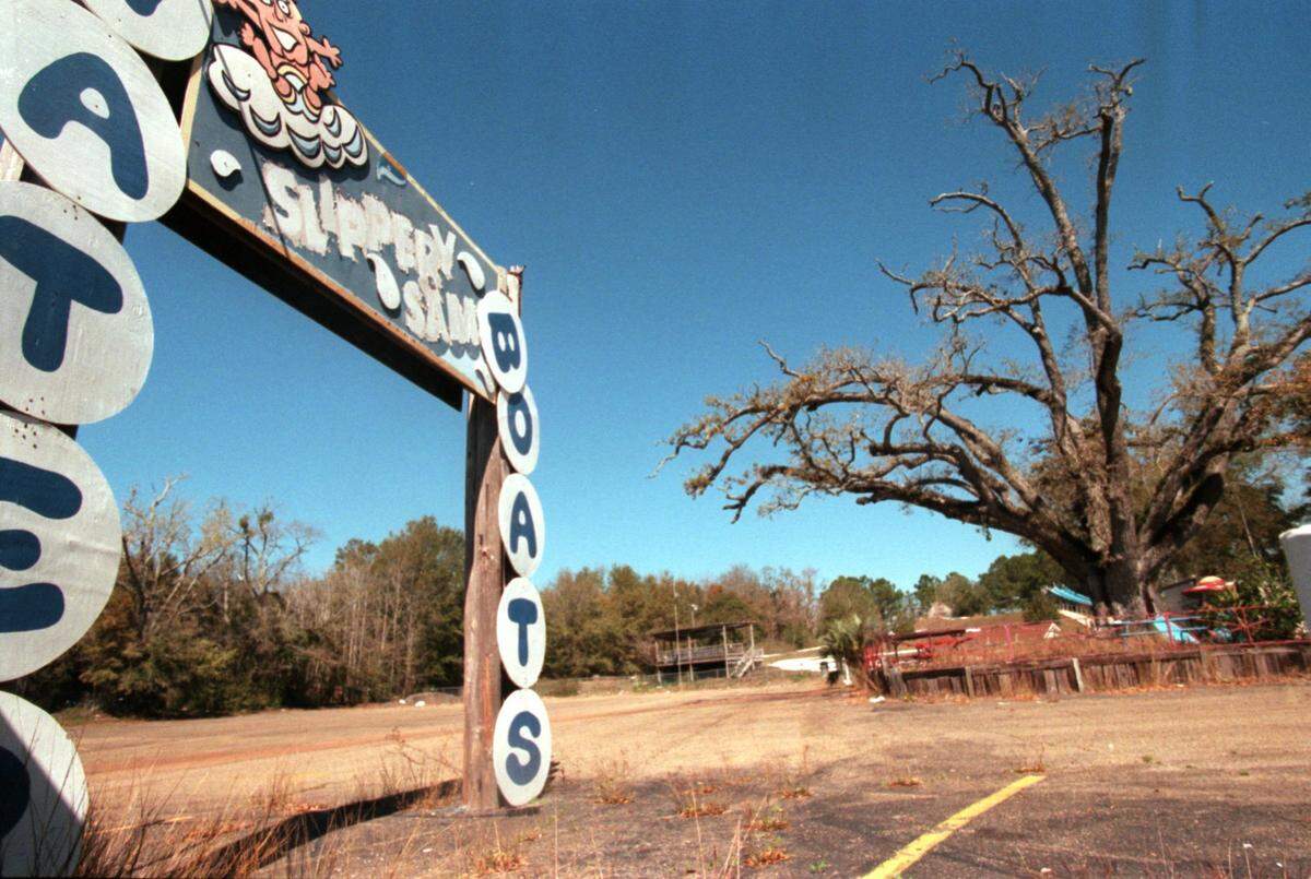 Slippery Sam’s on US Hwy 90 in Biloxi was sold before Hurricane Katrina to a developer who planned to tear down the waterpark to make room for high-rise condominiums. The Biloxi Council turned down plans for the high-rise buildings because of their proximity to the flight path at Keesler Air Force Base.