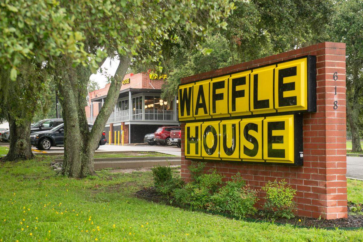 The Waffle House on Highway 90 in Biloxi remains open as Hurricane Francine approaches on Wednesday. A Waffle House in LaPlace, Louisiana, can’t say the same.
