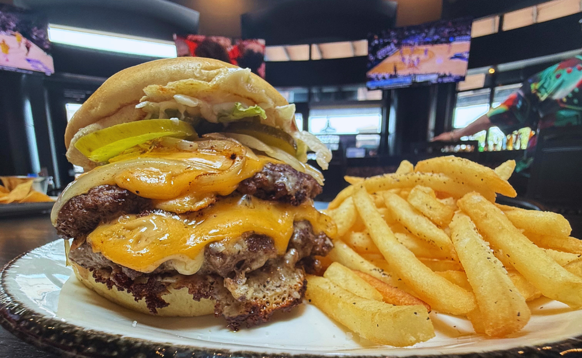 A Sizzle and Salt double double smash burger impresses at the new restaurant in the lobby at Harrah’s Gulf Coast casino in Biloxi.