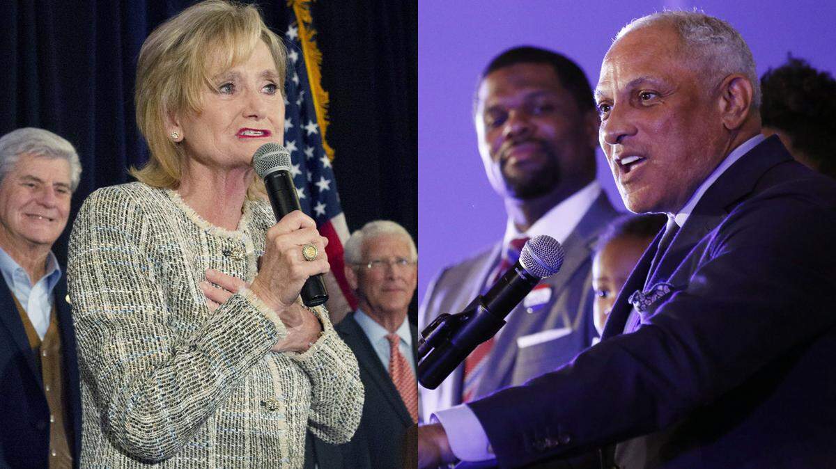 Sen. Cindy Hyde-Smith, left, and Mike Espy