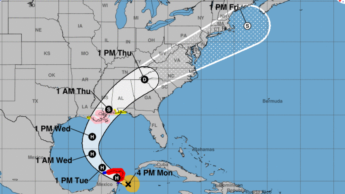 Hurricane and storm surge watches issued for Gulf Coast as Zeta strengthens