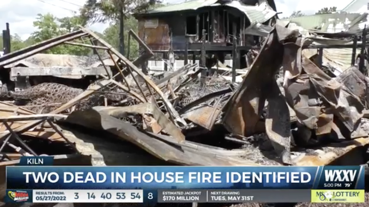 Two people died in a house fire in the Jourdan River Shores neighborhood in kiln on May 29, 2022.
