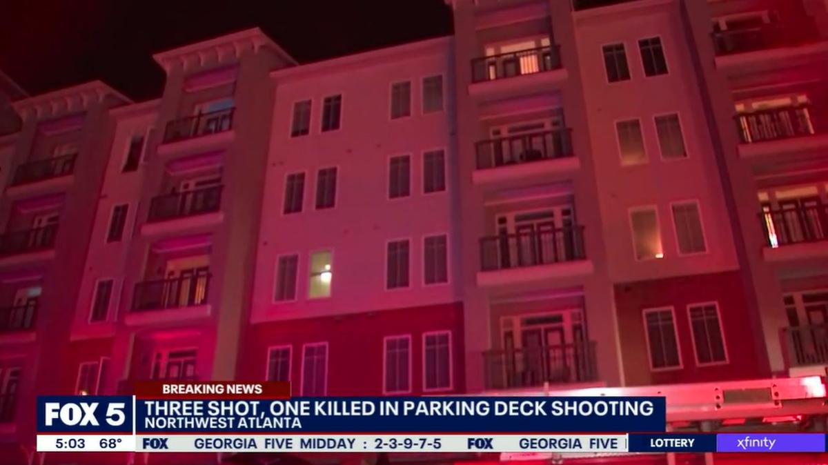 A 21-year-old man is dead and two others were hurt in a triple shooting at an apartment complex parking deck in Atlanta on Sept. 19, police said.