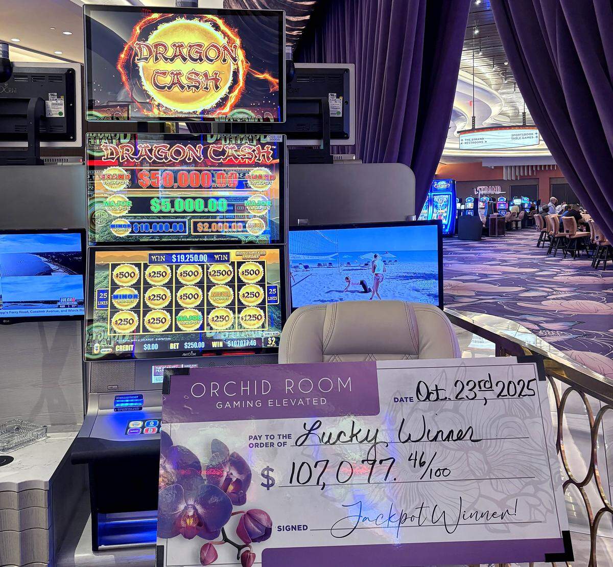A lucky Dragon Cash slot machine paid out the 22nd jackpot of the year at a South Mississippi casino. The winner asked to remain anonymous.