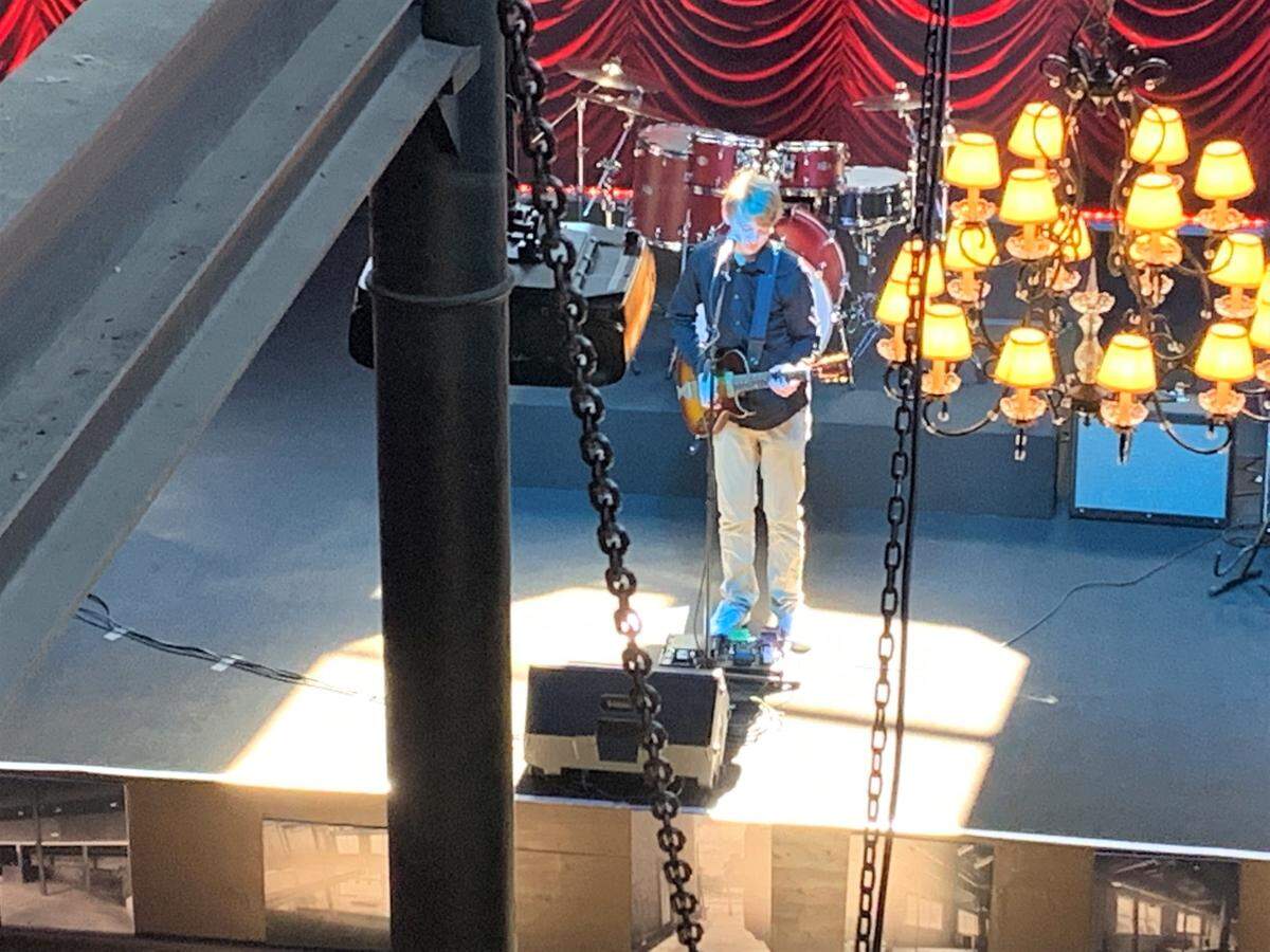 Light streaming in from the windows at Ground Zero Blues Club Biloxi create a spotlight for Andrew Sullivan of Vancleave as he entertains on the new stage. The view is from the second floor, where The Back Room at Ground Zero will play off Biloxi’s boisterous past.