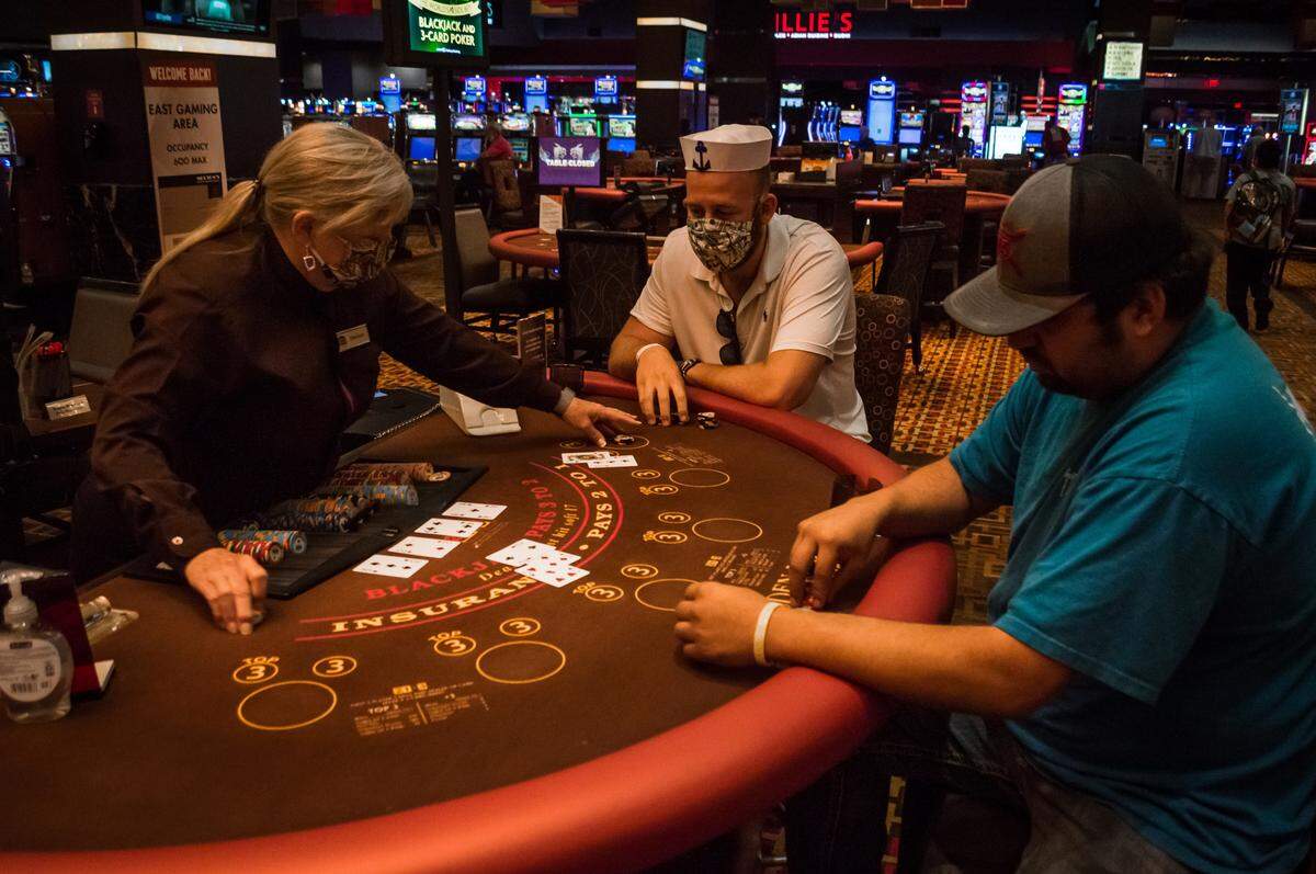 Slots, table games, and other amenities opened at 8 a.m. Thursday with social distancing and health-safety protocols in place at Golden Nugget Casino in Biloxi.
