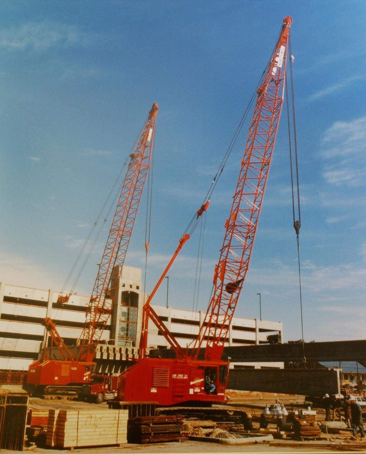A picture on the wall of W.C. "Cotton" Fore's trucking business in Gulfport shows one of his construction projects at Grand Casino Biloxi.