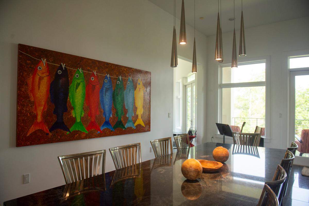 The dining room inside a house for sale off of Rue Rivage in Ocean Springs on Friday, June 9, 2023.