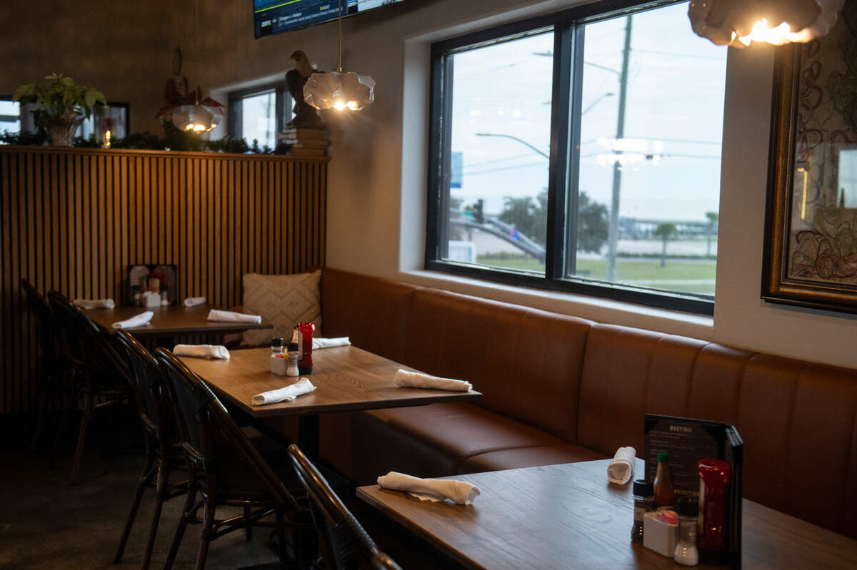 The dining area inside Coterie Restaurant and Oyster Bar in Long Beach on Thursday, Dec. 14, 2023.