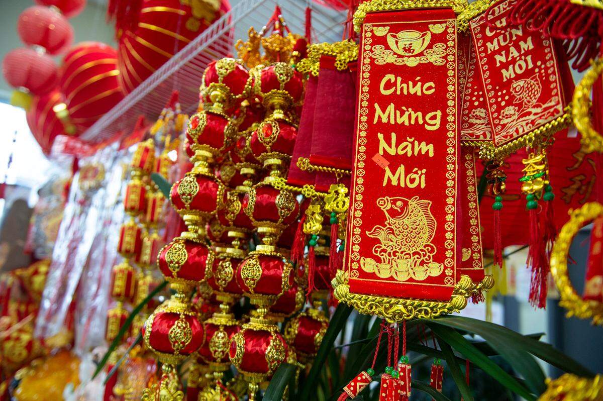 A sign that reads “Happy New Year” in Vietnamese at Lee’s Grocery in Biloxi on Monday, Jan. 24, 2022.