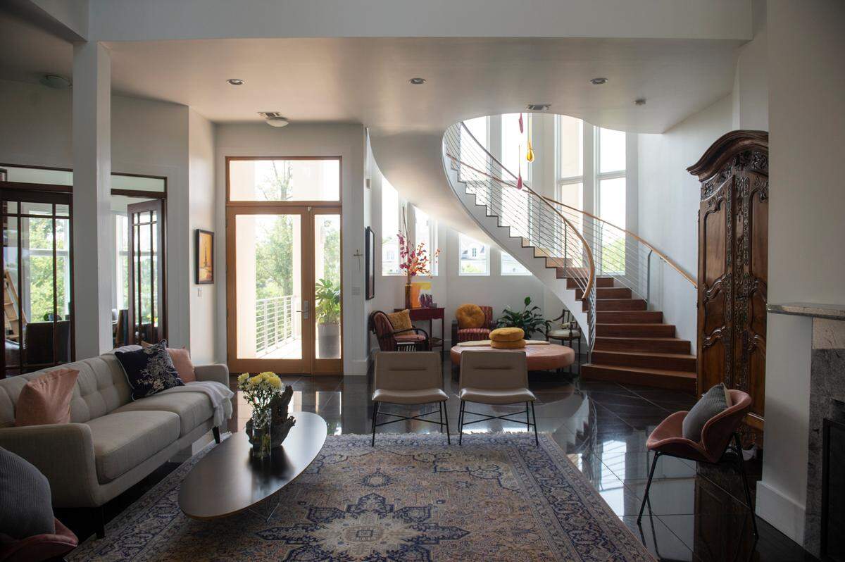 The living room inside a house for sale off of Rue Rivage in Ocean Springs on Friday, June 9, 2023.
