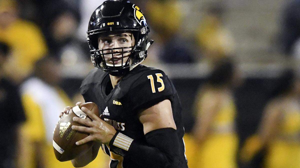 Southern Mississippi quarterback Jack Abraham looks for a receiver against Louisiana-Monroe, Saturday, Sept. 8, 2018, in Hattiesburg, Miss.