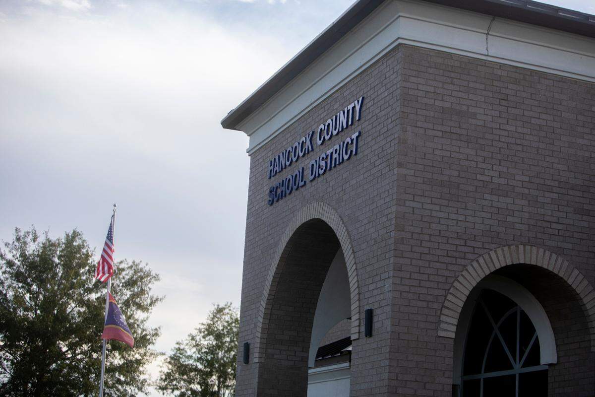 The Hancock County School District central office on Highway 603 in Kiln.