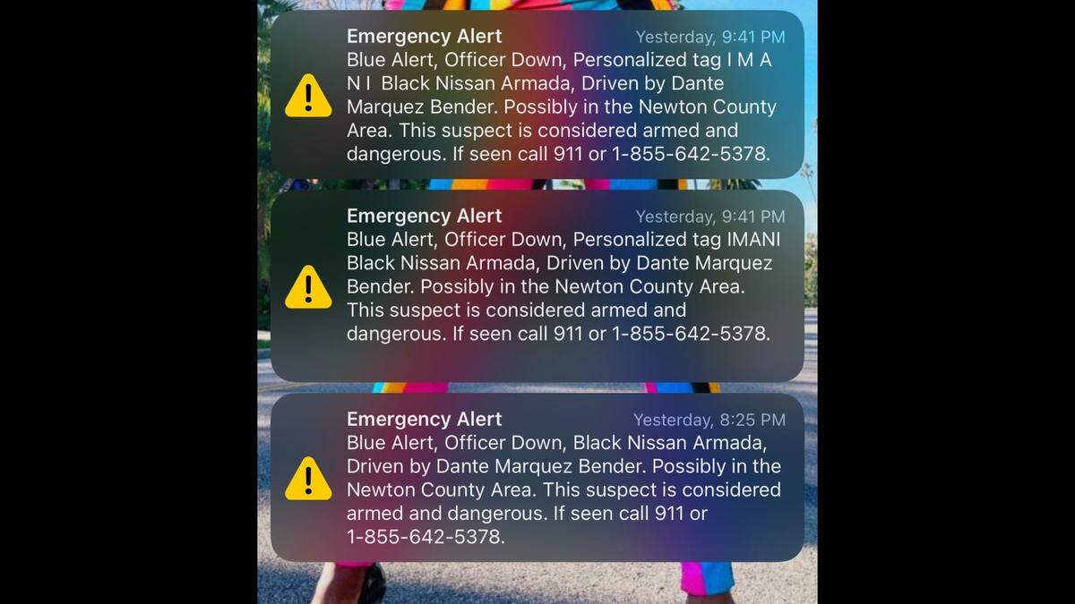 A Blue Alert was sent out after the killing of a police officer in Meridian, Mississippi on June 9, 2022.