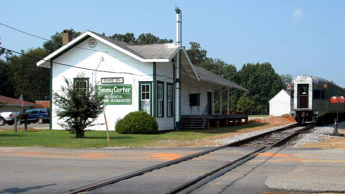 The Plains, Ga., depot that Jimmy Carter used as his presidential headquarters, shown in this Aug. 26, 2003, file photo, is a part of what is now the National Historic Park honoring the nation’s 39th president.