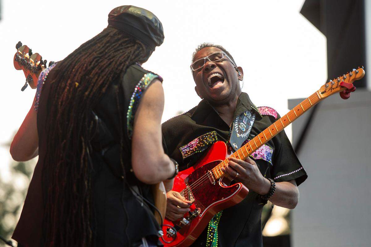 KC and The Sunshine Band performs at the inaugural show at The Sound Amphitheater in Gautier on Friday, April 12, 2024.