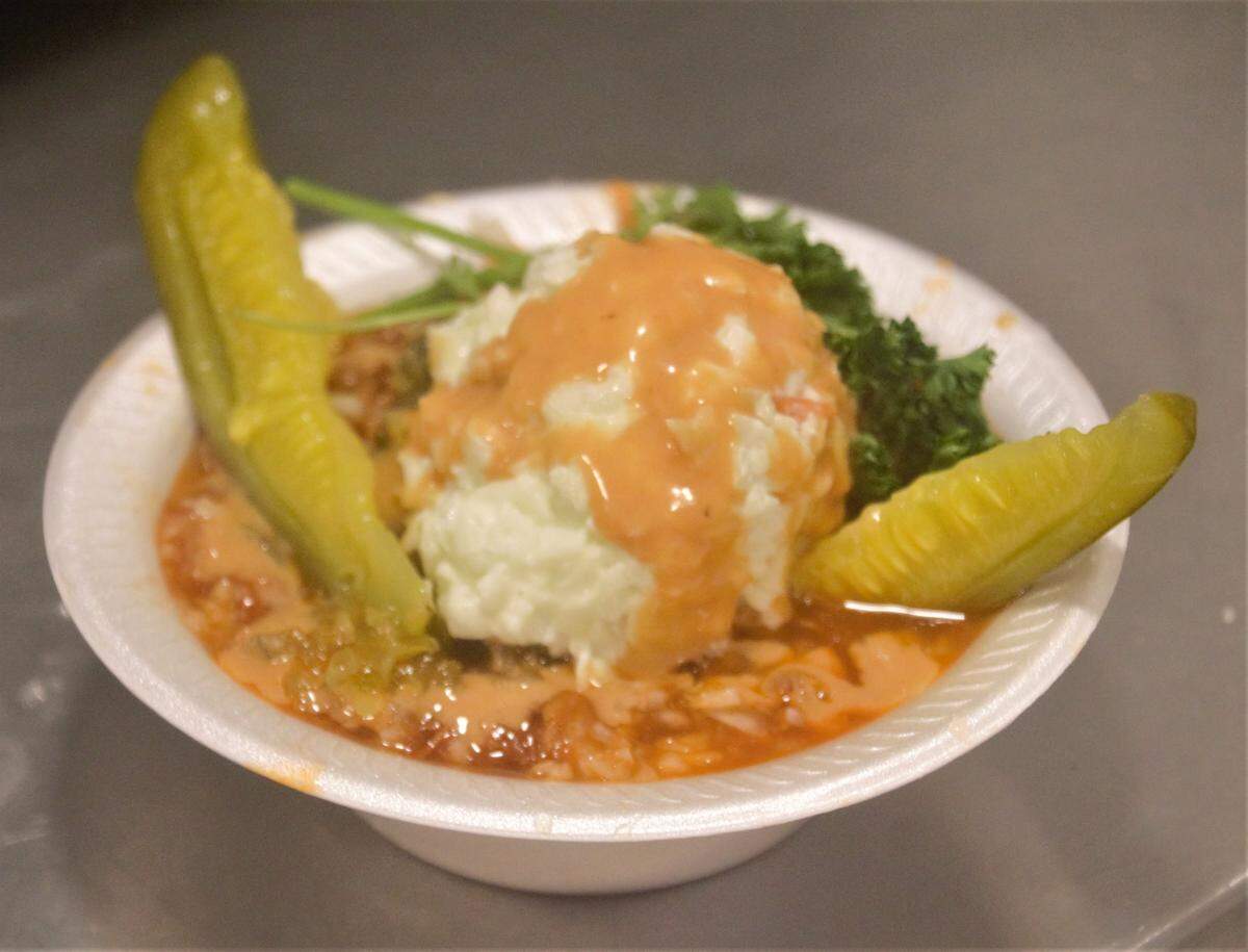 The BBQ Sundae at the Spuds and Dogs on Wheels food truck.