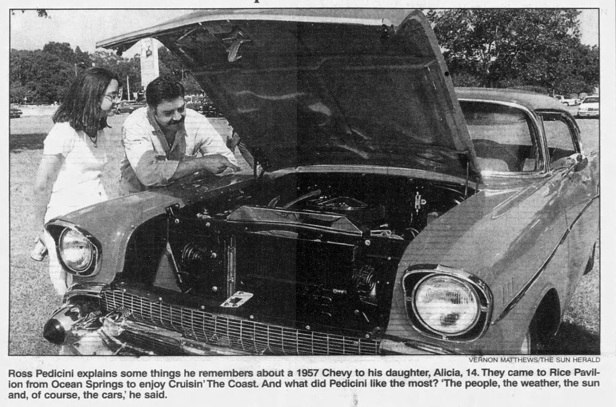 A newspaper clipping from the first Cruisin’ The Coast in 1996.
