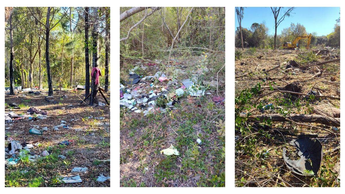 Photos provided by a Biloxi resident show debris and trash on the old Broadwater property in Biloxi.